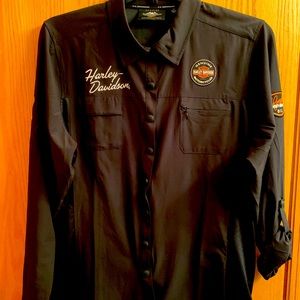 Light weight Harley Davidson button up 1W